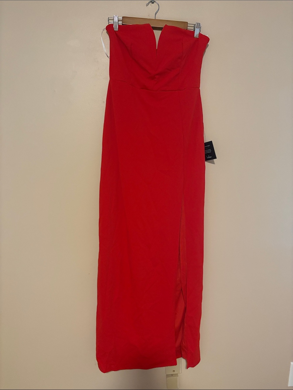 Lulus Dedicated to Glamour Red Strapless Maxi Dress size Large Formal Wedding - Picture 3 of 10